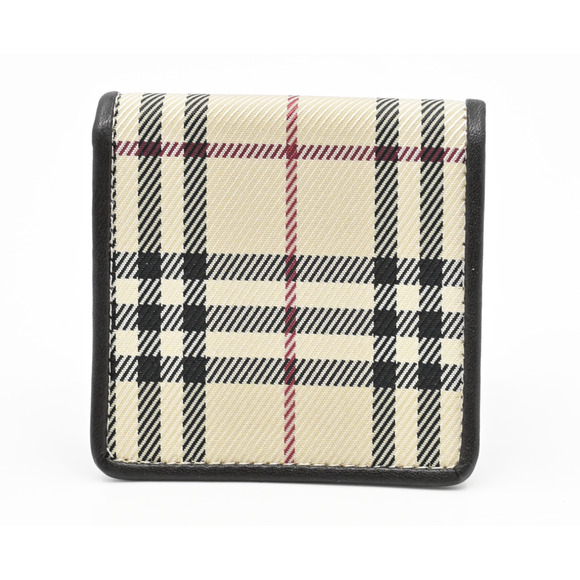 Burberry Nova Check Coin Case Wallet Logo Leather Canvas color beige unisex - Picture 2 of 7